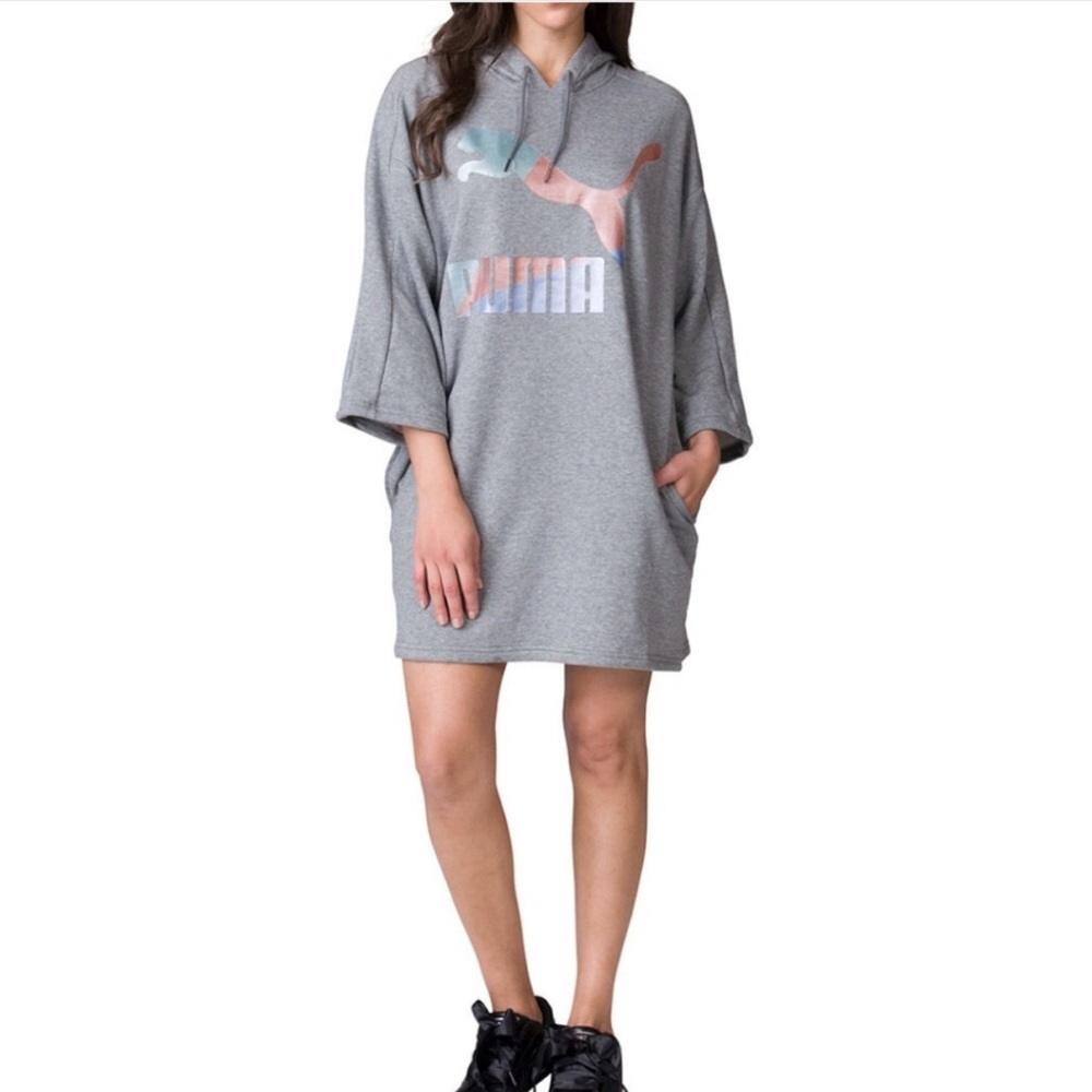 NWT PUMA GLAM OVERSIZED HOODED DRESS- Sz. Small
